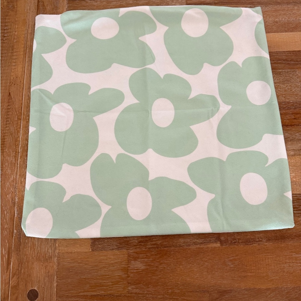 Mint Green Floral Pillow Covers
